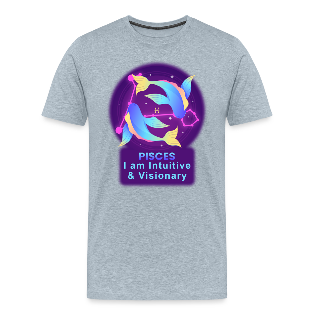 Men's Neon Pisces Premium T-Shirt - heather ice blue