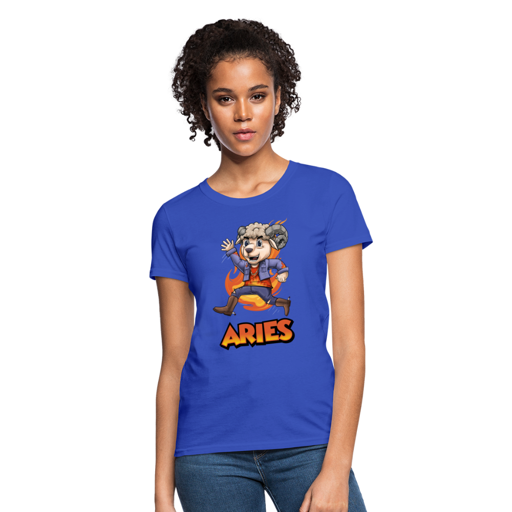 Women's Playful Aries T-Shirt - royal blue