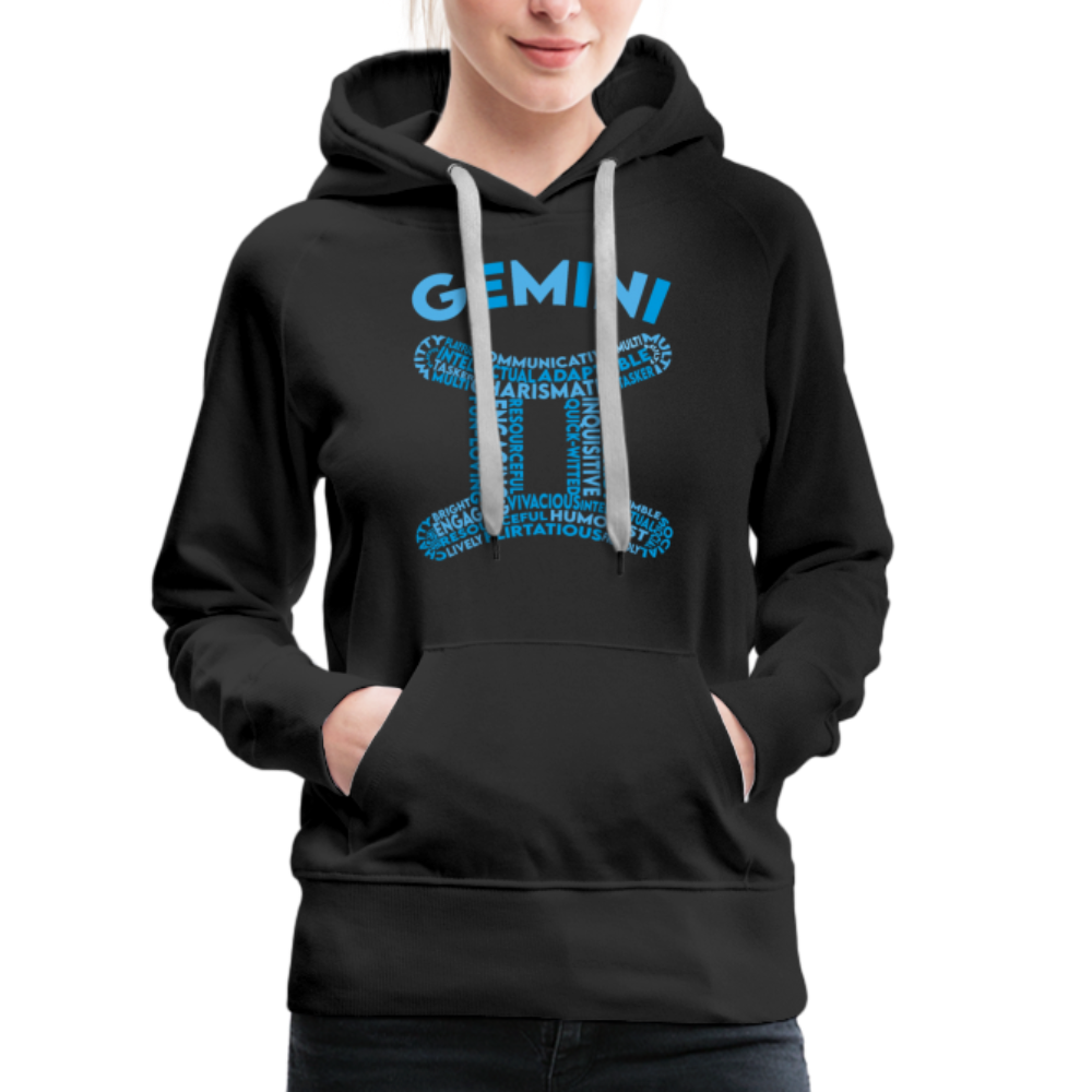 Women's Power Words Gemini Premium Hoodie - black