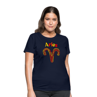 Thumbnail for Women's Power Words Aries T-Shirt - navy