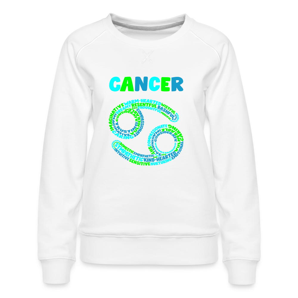 Women's Power Words Cancer Premium Sweatshirt - white