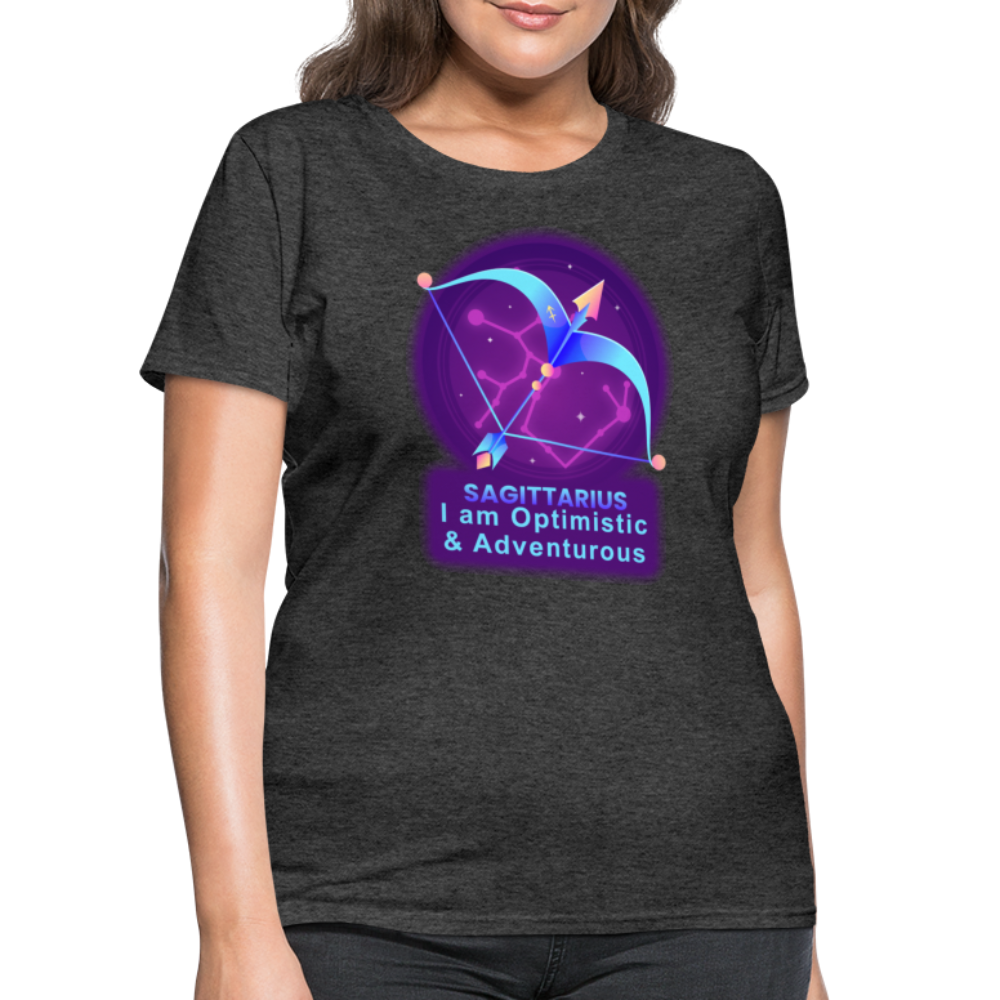 Women's Neon Sagittarius T-Shirt - heather black