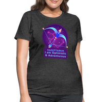 Thumbnail for Women's Neon Sagittarius T-Shirt - heather black