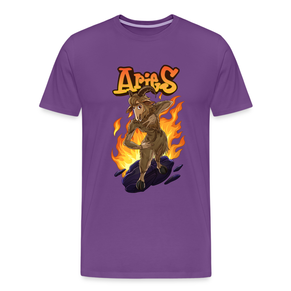 Men's Fiery Aries Premium T-Shirt - purple