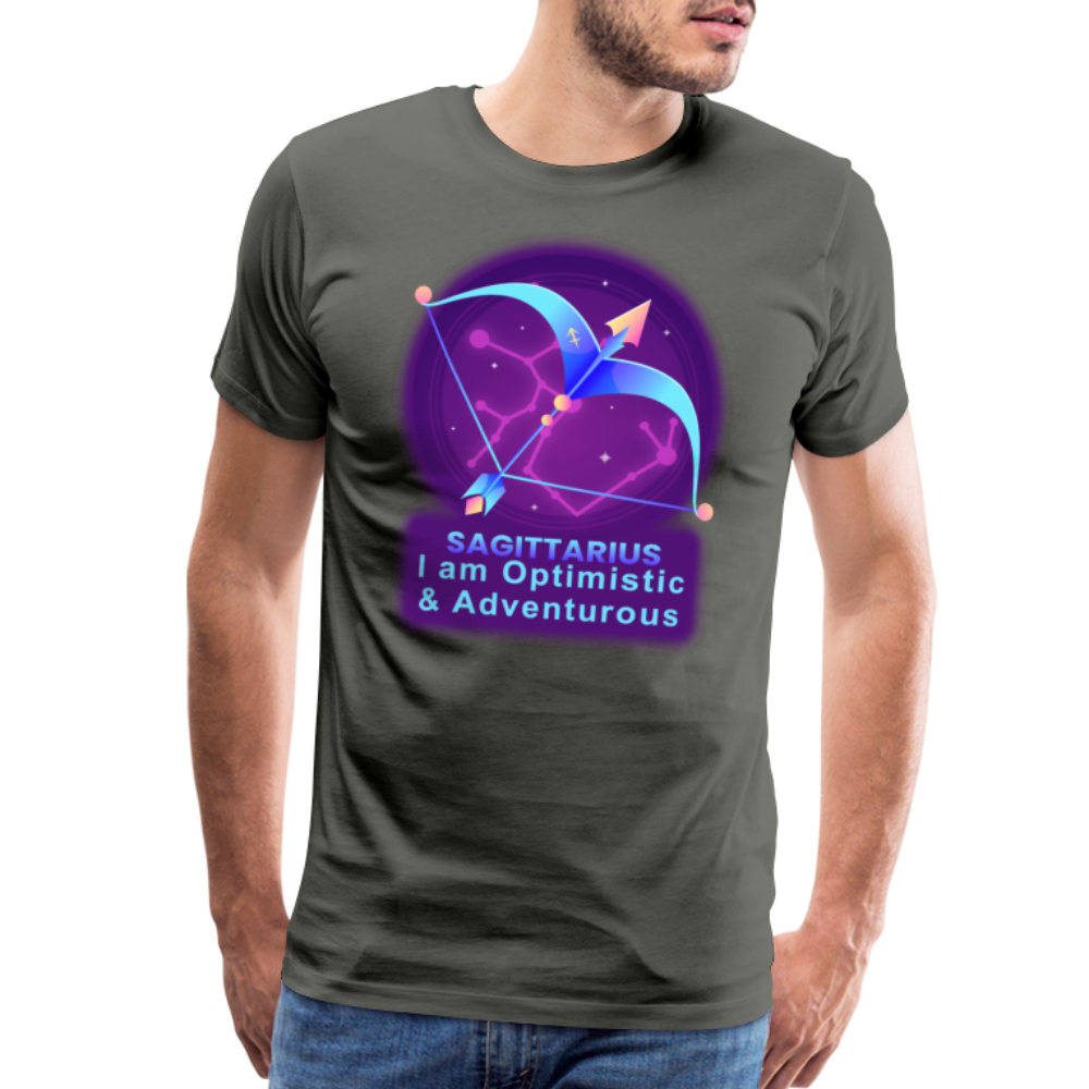 Men's Neon Sagittarius Premium T-Shirt - asphalt gray