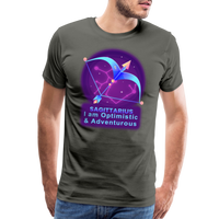 Thumbnail for Men's Neon Sagittarius Premium T-Shirt - asphalt gray