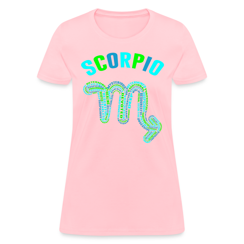 Women's Power Words Scorpio T-Shirt - pink