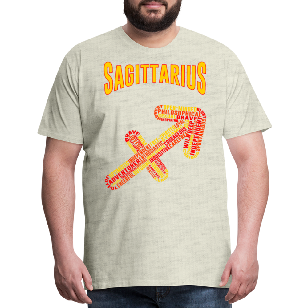 Men's Power Words Sagittarius Premium T-Shirt - heather oatmeal