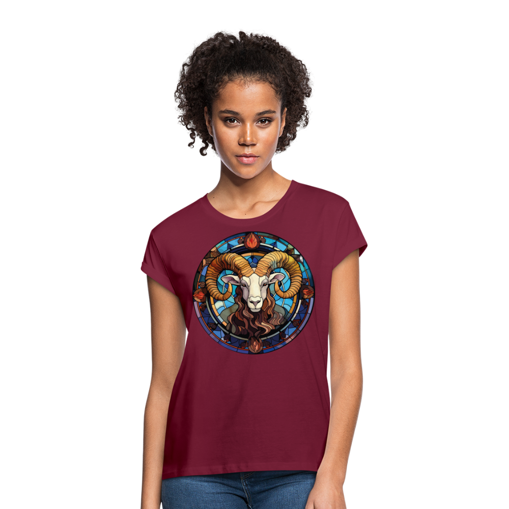 Women's Mosaic Aries Relaxed Fit T-Shirt - burgundy