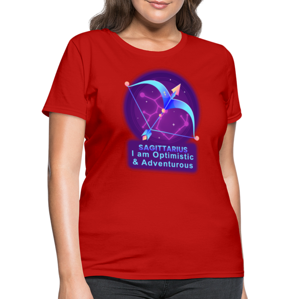 Women's Neon Sagittarius T-Shirt - red