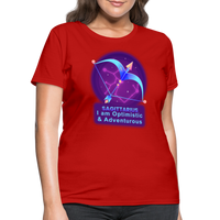 Thumbnail for Women's Neon Sagittarius T-Shirt - red