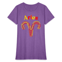 Thumbnail for Women's Power Words Aries T-Shirt - purple heather