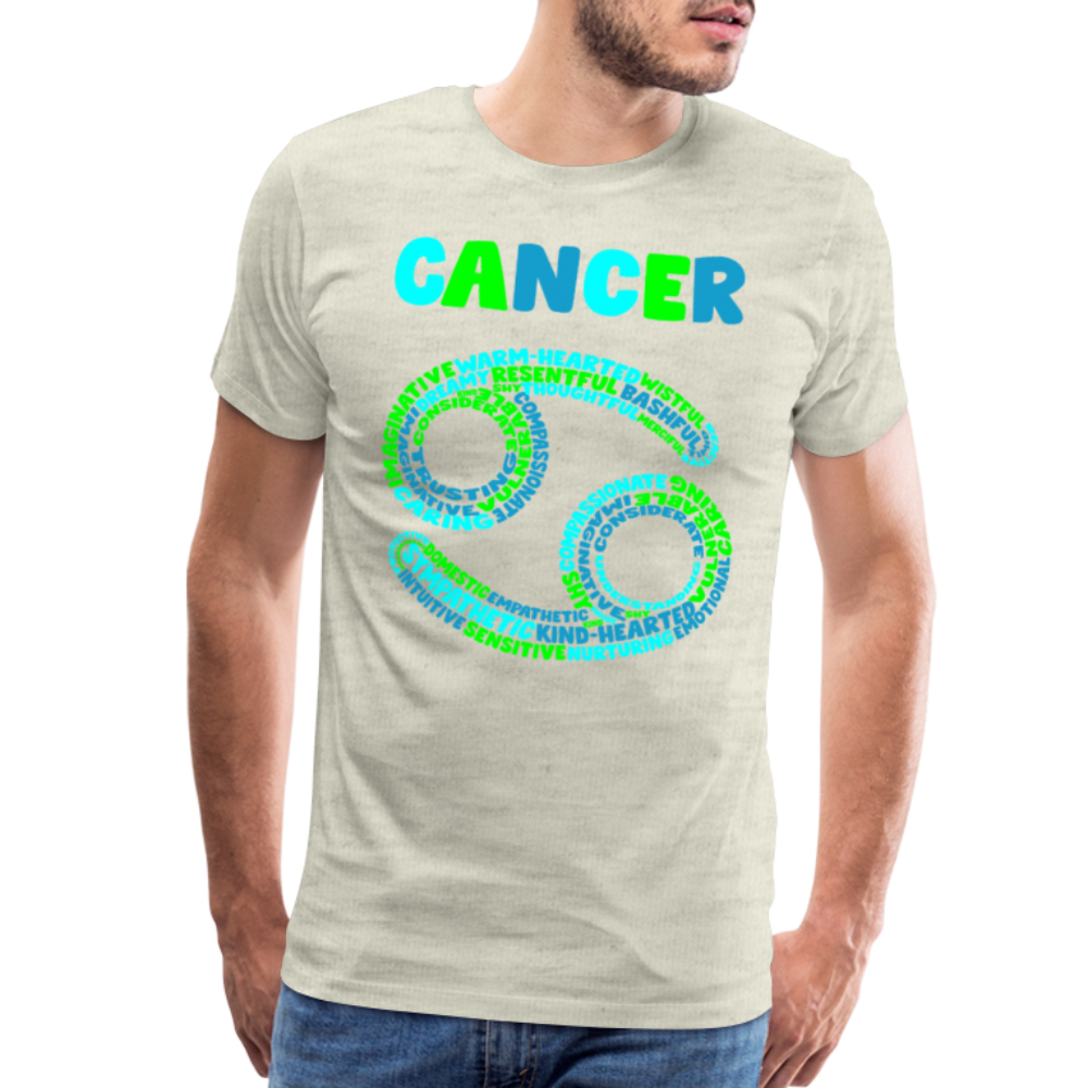 Men's Power Words Cancer Premium T-Shirt - heather oatmeal