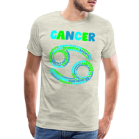 Thumbnail for Men's Power Words Cancer Premium T-Shirt - heather oatmeal