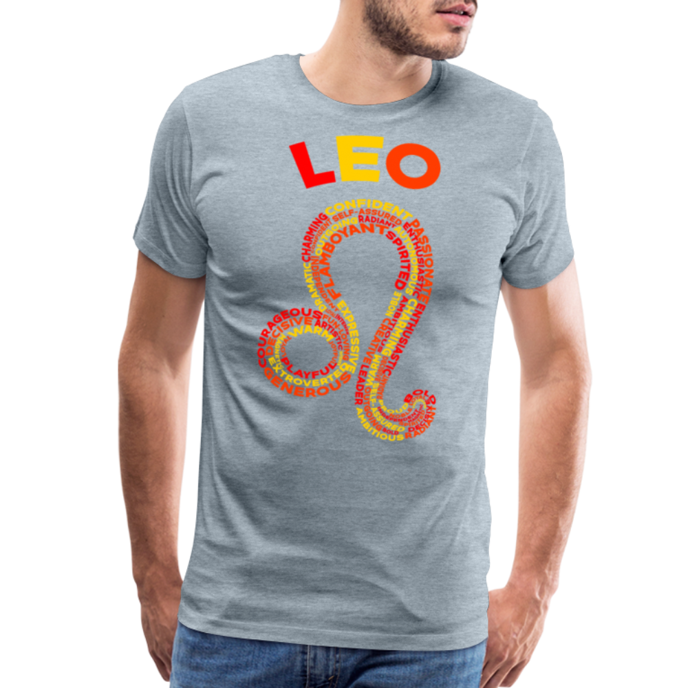 Men's Power Words Leo Premium T-Shirt - heather ice blue