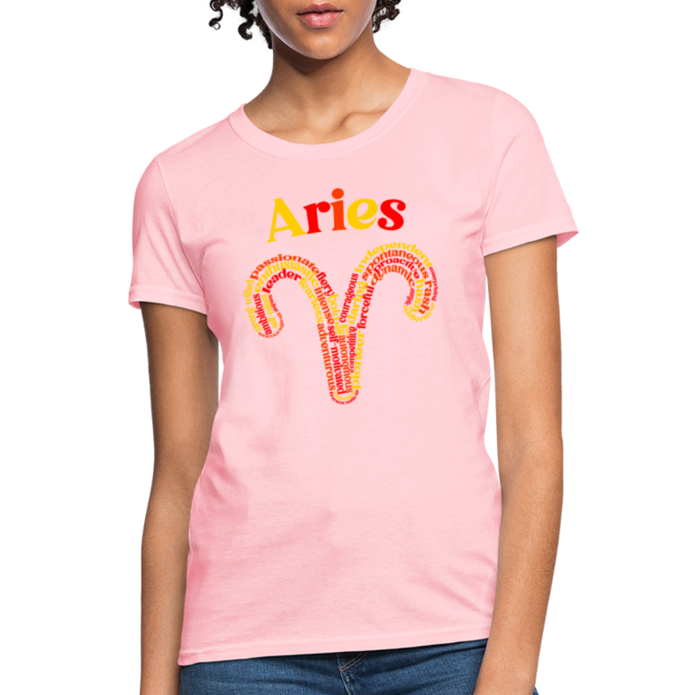 Women's Power Words Aries T-Shirt - pink