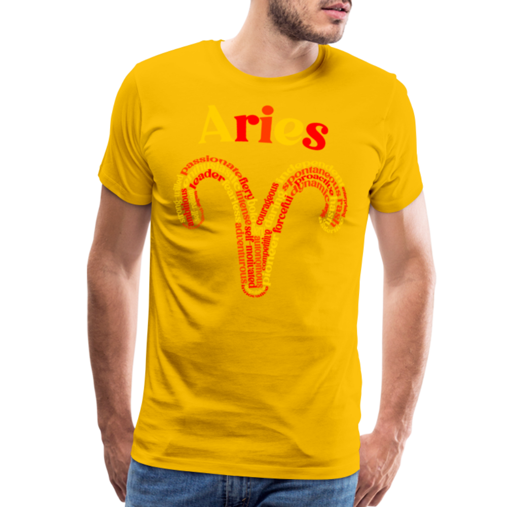 Men's Power Words Aries Premium T-Shirt - sun yellow