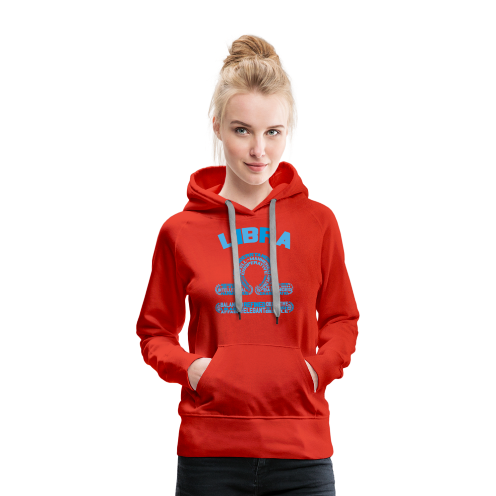 Women's Power Words Libra Premium Hoodie - red