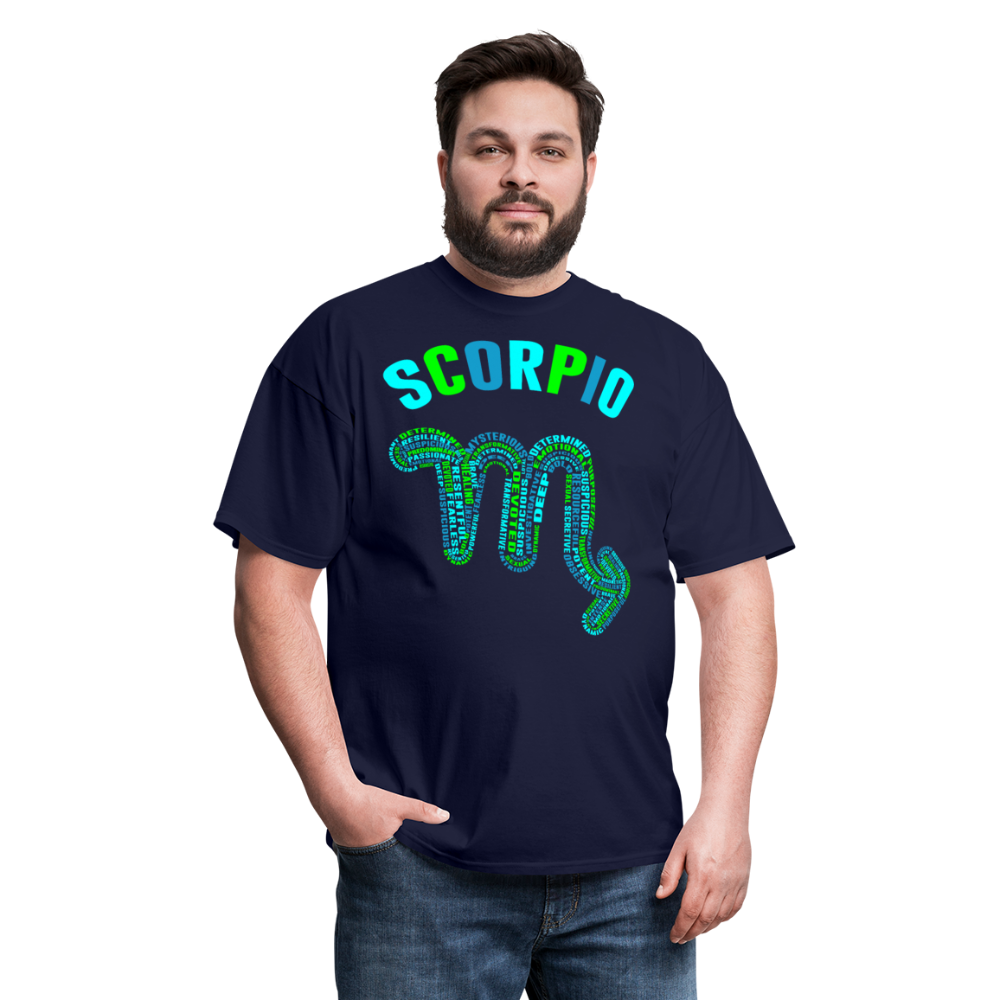 Men's Power Words Scorpio Classic T-Shirt - navy