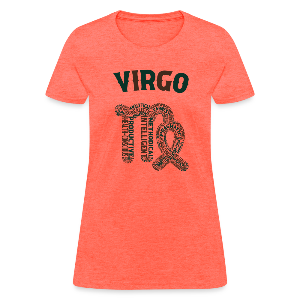 Women's Power Words Virgo T-Shirt - heather coral