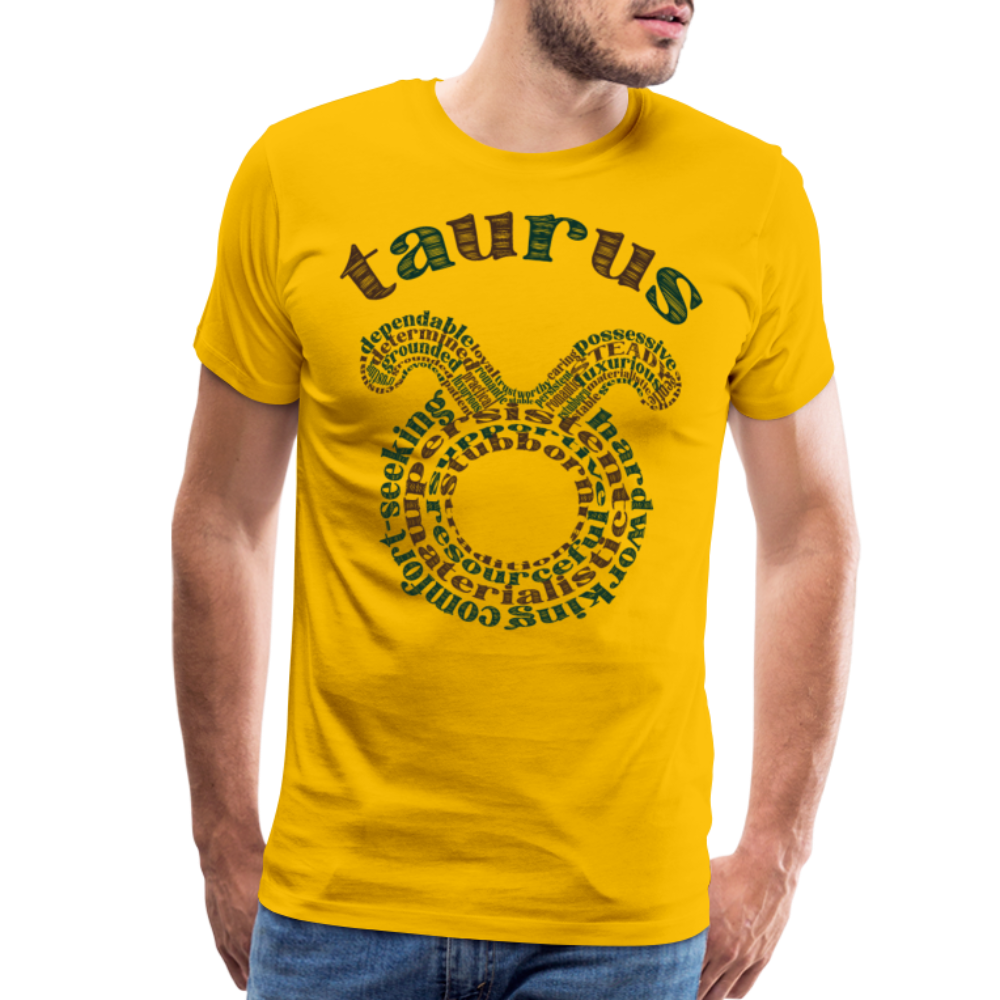 Men's Power Words Taurus Premium T-Shirt - sun yellow