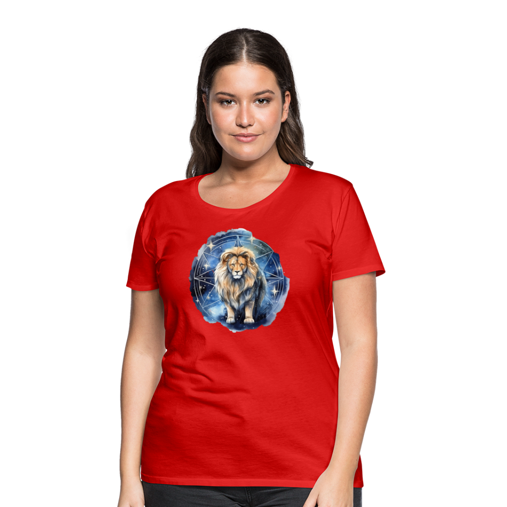 Women's Mythical Words Leo Premium T-Shirt - red