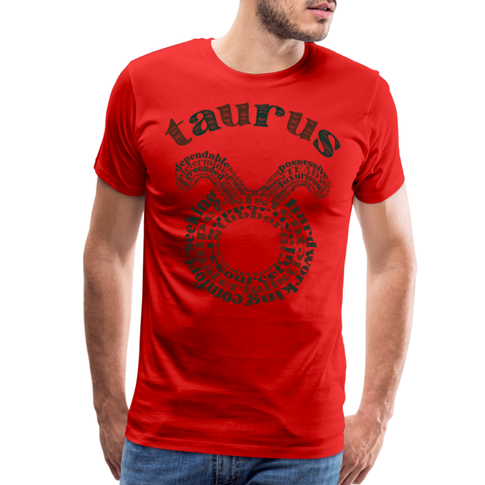 Men's Power Words Taurus Premium T-Shirt - red