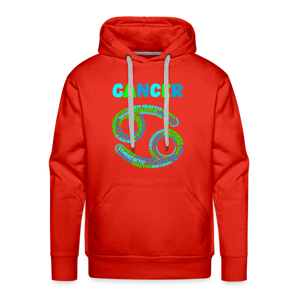 Men's Power Words Cancer Premium Hoodie - red