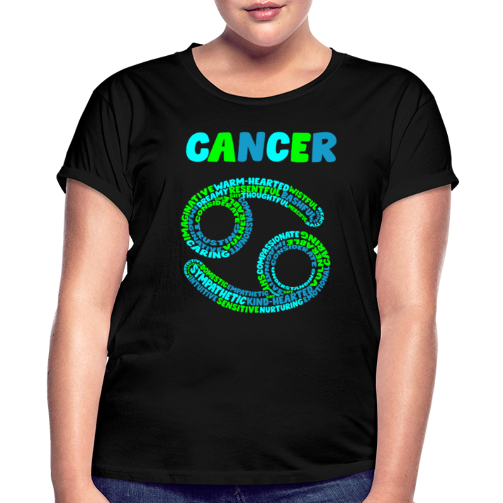 Women's Power Words Cancer Relaxed Fit T-Shirt - black