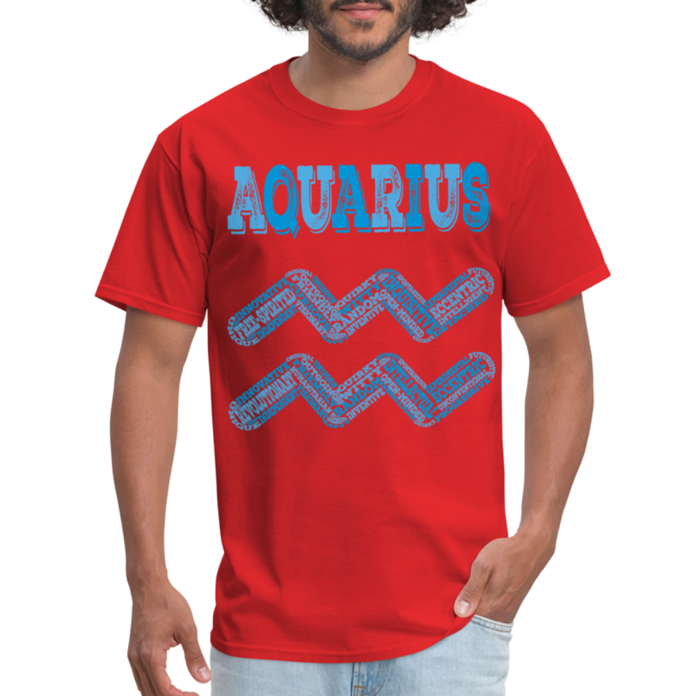 Men's Power Words Aquarius Classic T-Shirt - red