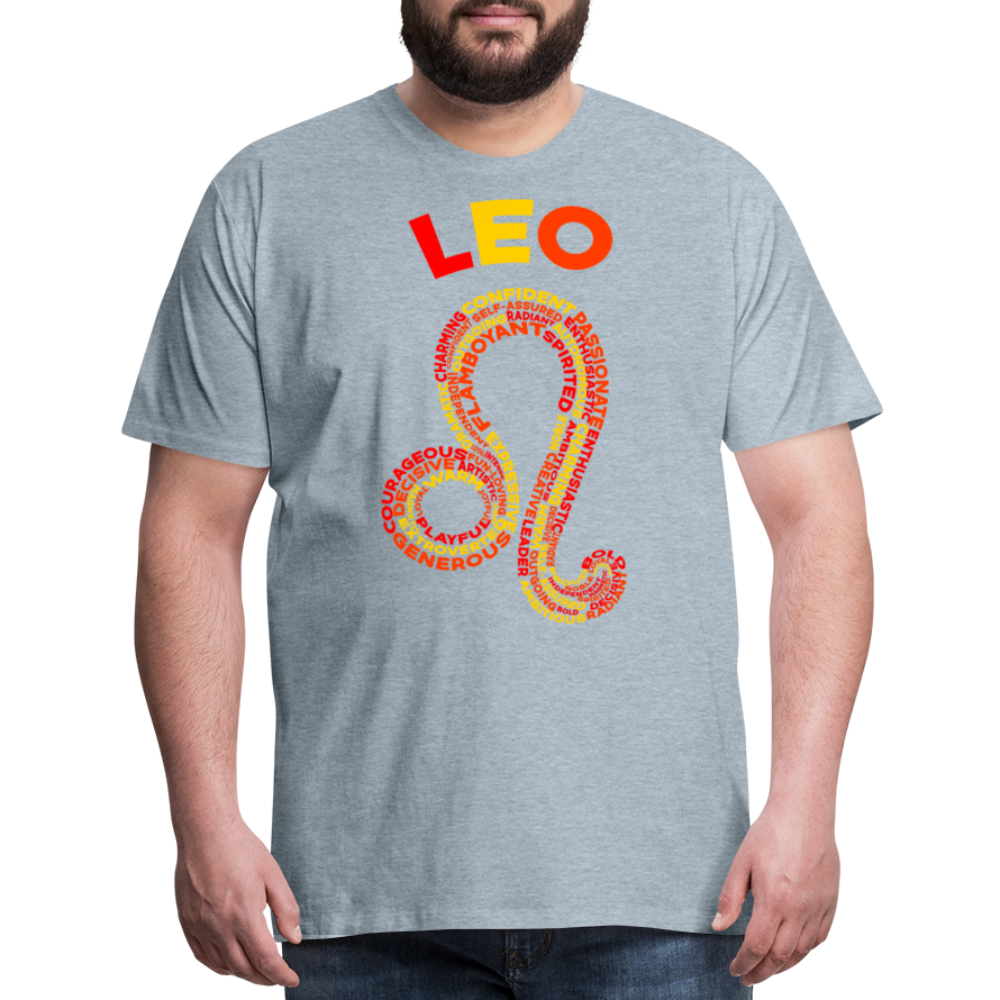 Men's Power Words Leo Premium T-Shirt - heather ice blue