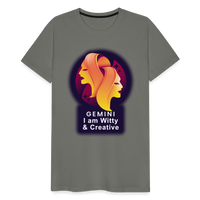 Thumbnail for Men's Glow Gemini Premium T-Shirt - asphalt gray