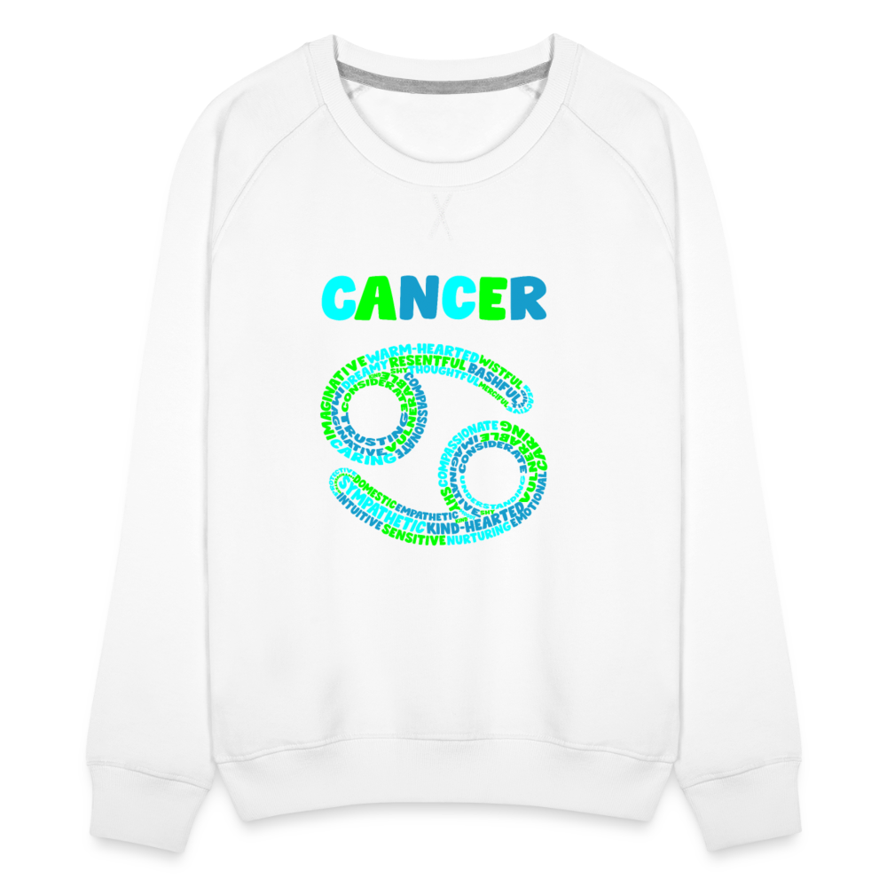 Women's Power Words Cancer Premium Sweatshirt - white