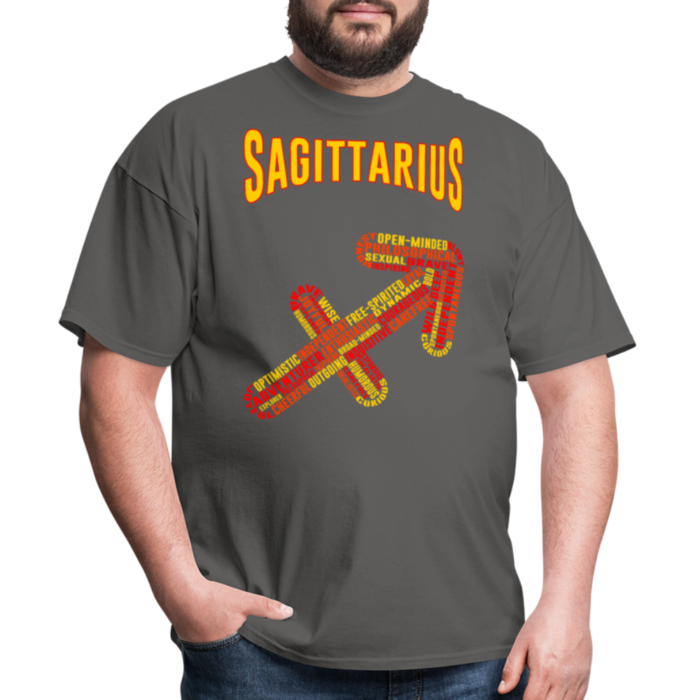 Men's Power Words Sagittarius Classic T-Shirt - charcoal