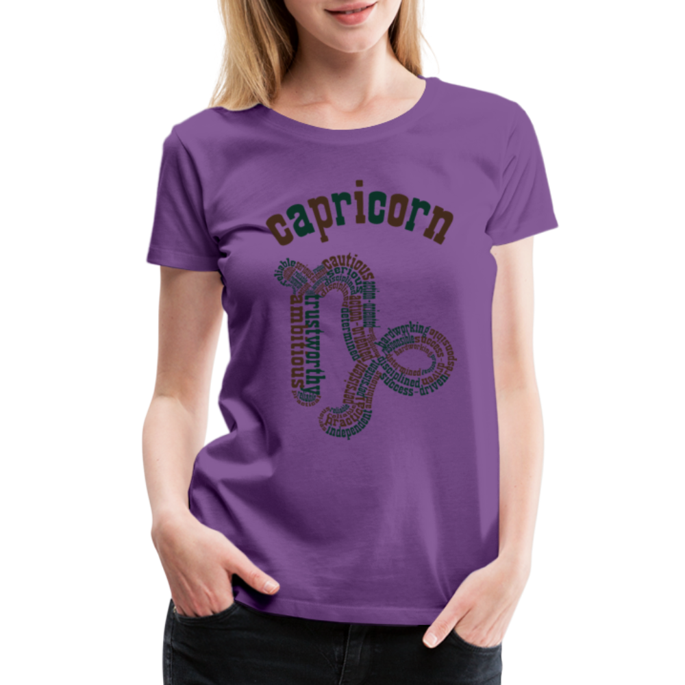 Women's Power Words Capricorn Premium T-Shirt - purple