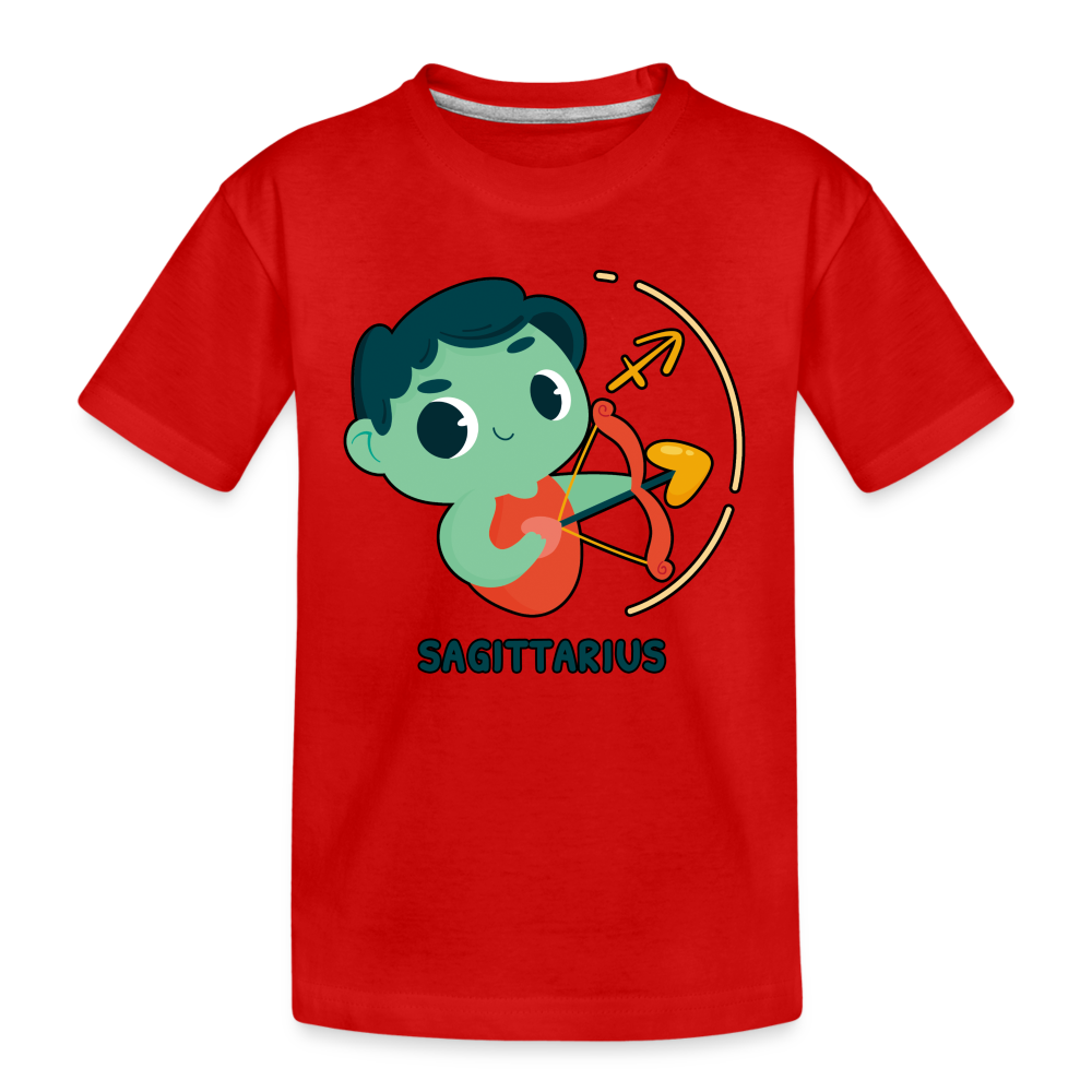 Kid’s Cartoony Sagittarius Premium Organic T-Shirt - red