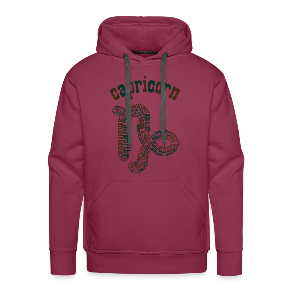 Men's Power Words Capricorn Premium Hoodie - burgundy