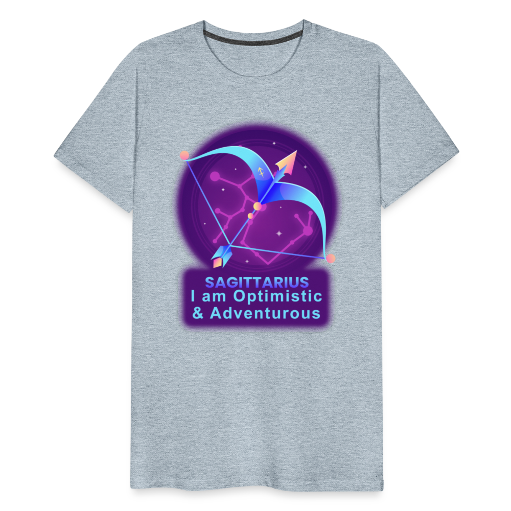 Men's Neon Sagittarius Premium T-Shirt - heather ice blue