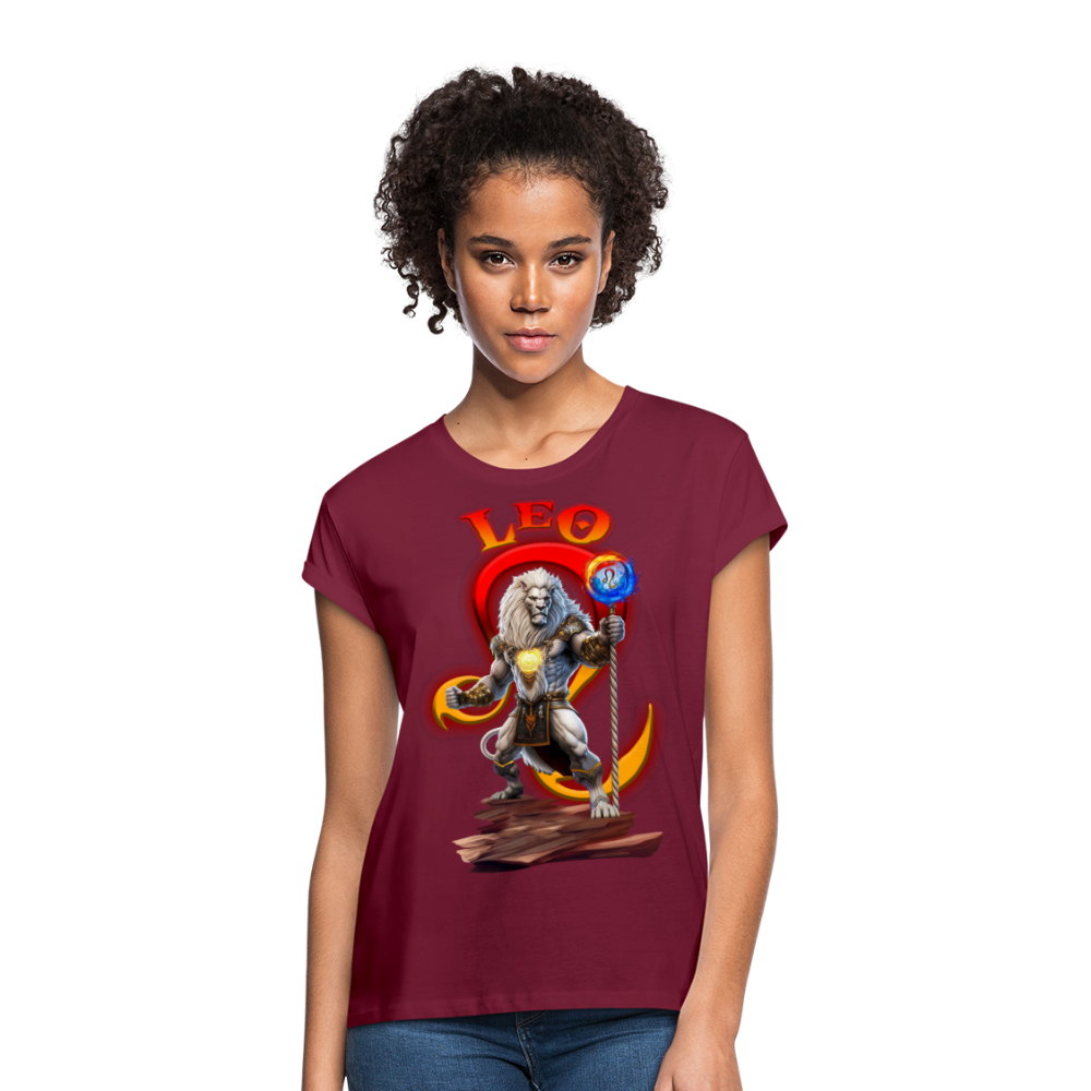 Women's Astral Leo Relaxed Fit T-Shirt - burgundy