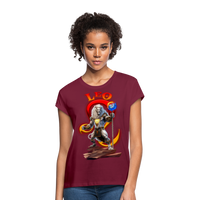 Thumbnail for Women's Astral Leo Relaxed Fit T-Shirt - burgundy