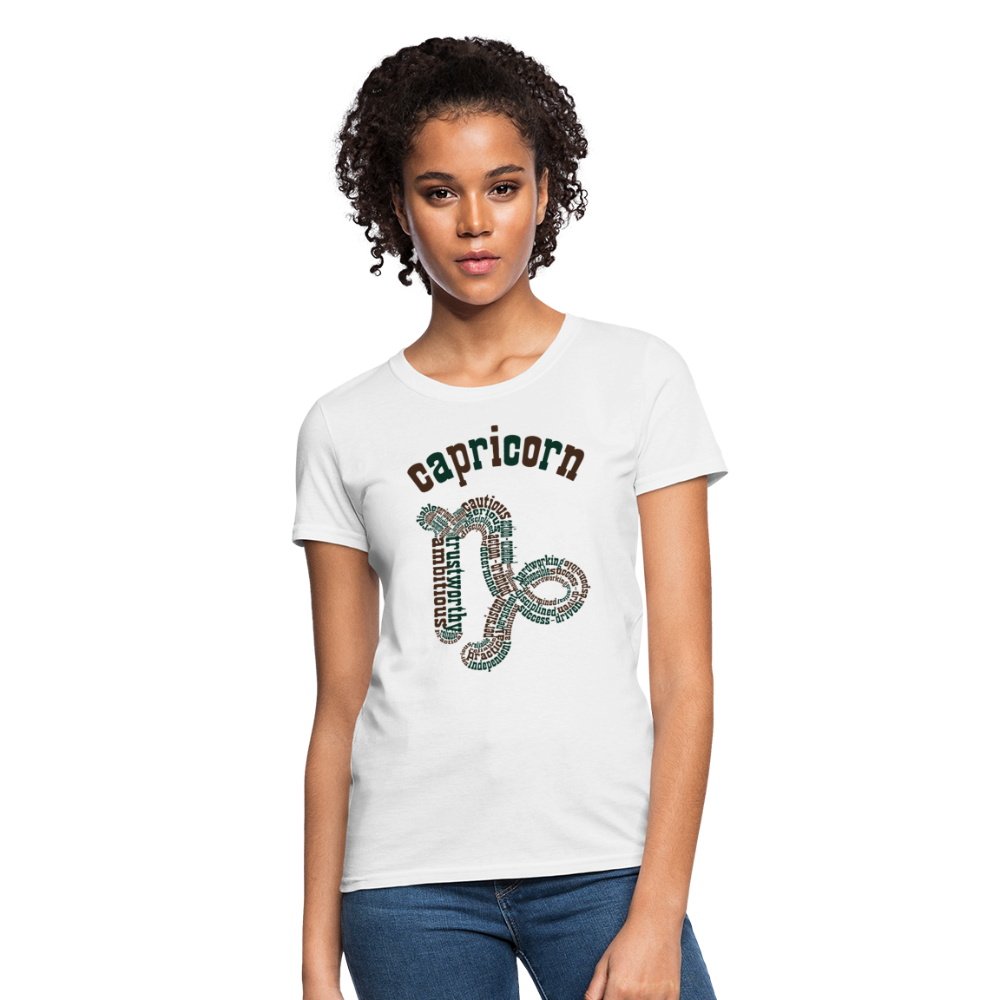 Women's Power Words Capricorn T-Shirt - white