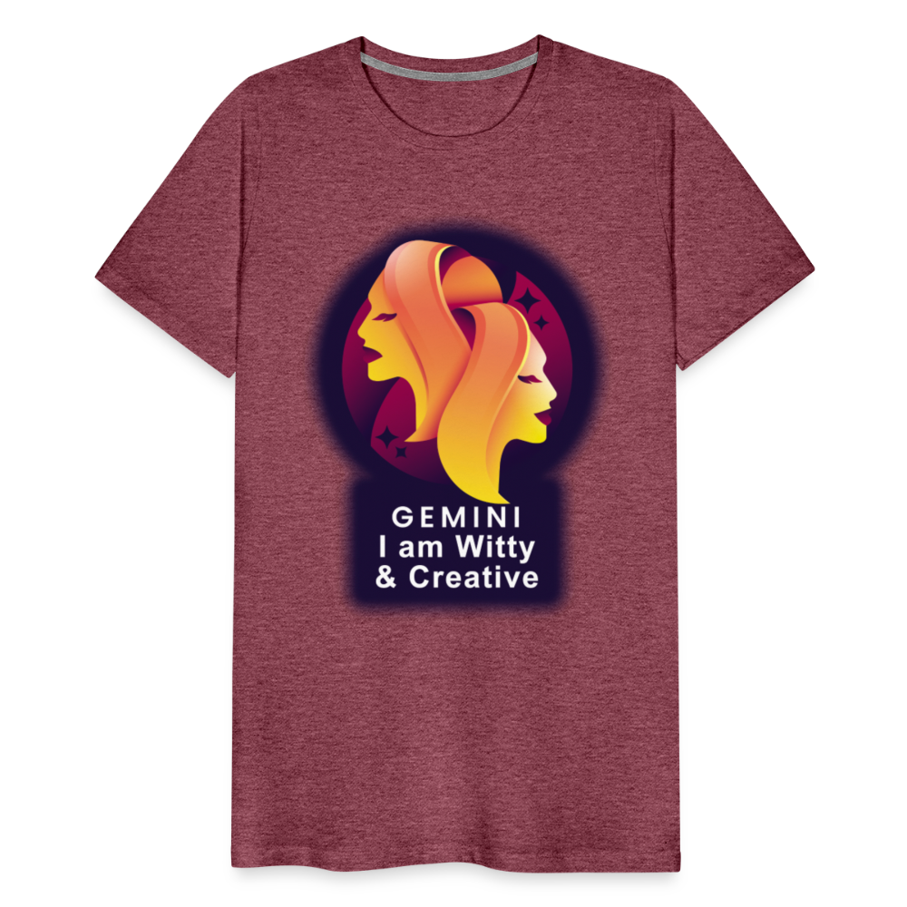 Men's Glow Gemini Premium T-Shirt - heather burgundy