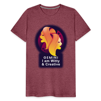 Thumbnail for Men's Glow Gemini Premium T-Shirt - heather burgundy