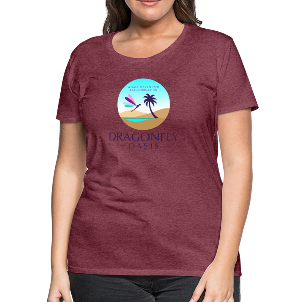 Women's Dragonfly Oasis V.1 Premium T-Shirt - heather burgundy