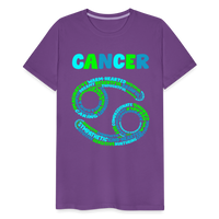 Thumbnail for Men's Power Words Cancer Premium T-Shirt - purple