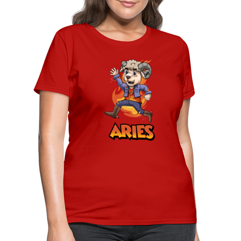 Women's Playful Aries T-Shirt - red