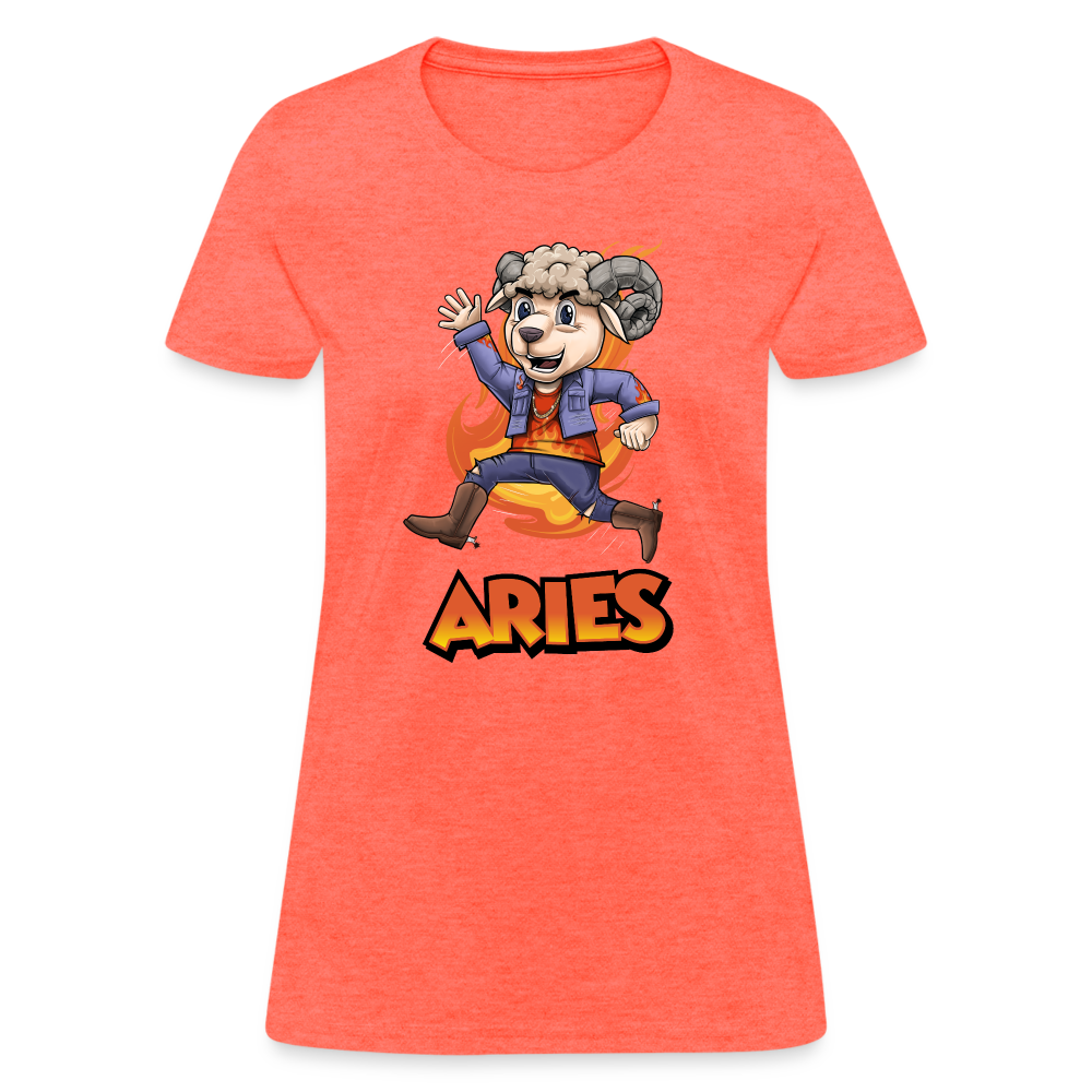 Women's Playful Aries T-Shirt - heather coral