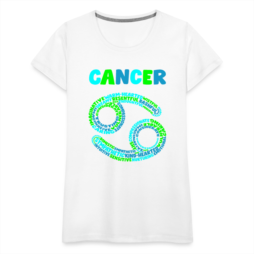 Women's Power Words Cancer Premium T-Shirt - white