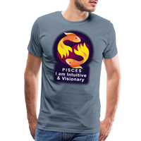 Thumbnail for Men's Glow Pisces Premium T-Shirt - steel blue