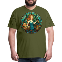 Thumbnail for Men's Mosaic Virgo Premium T-Shirt - olive green